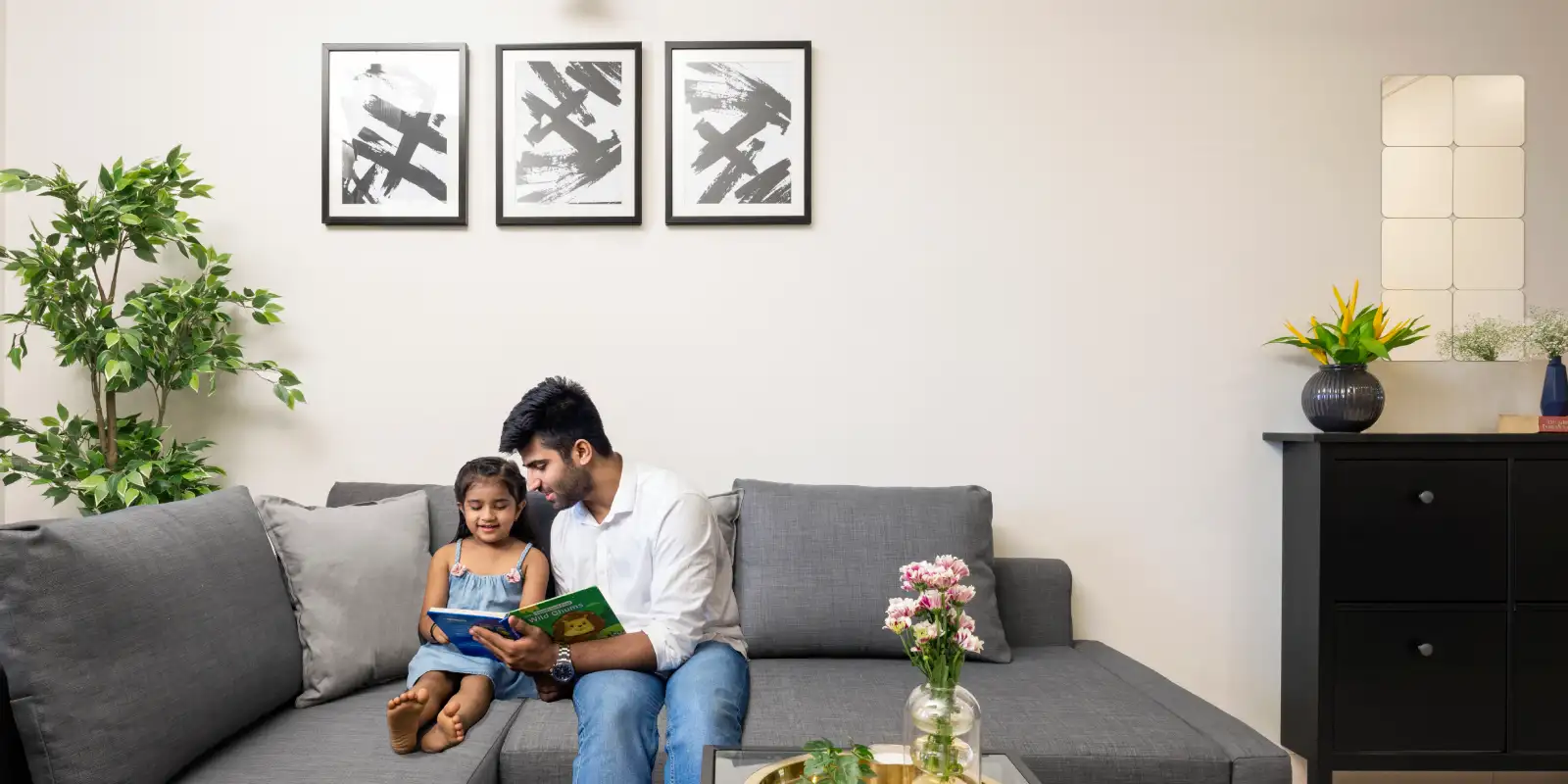 family in bedroom